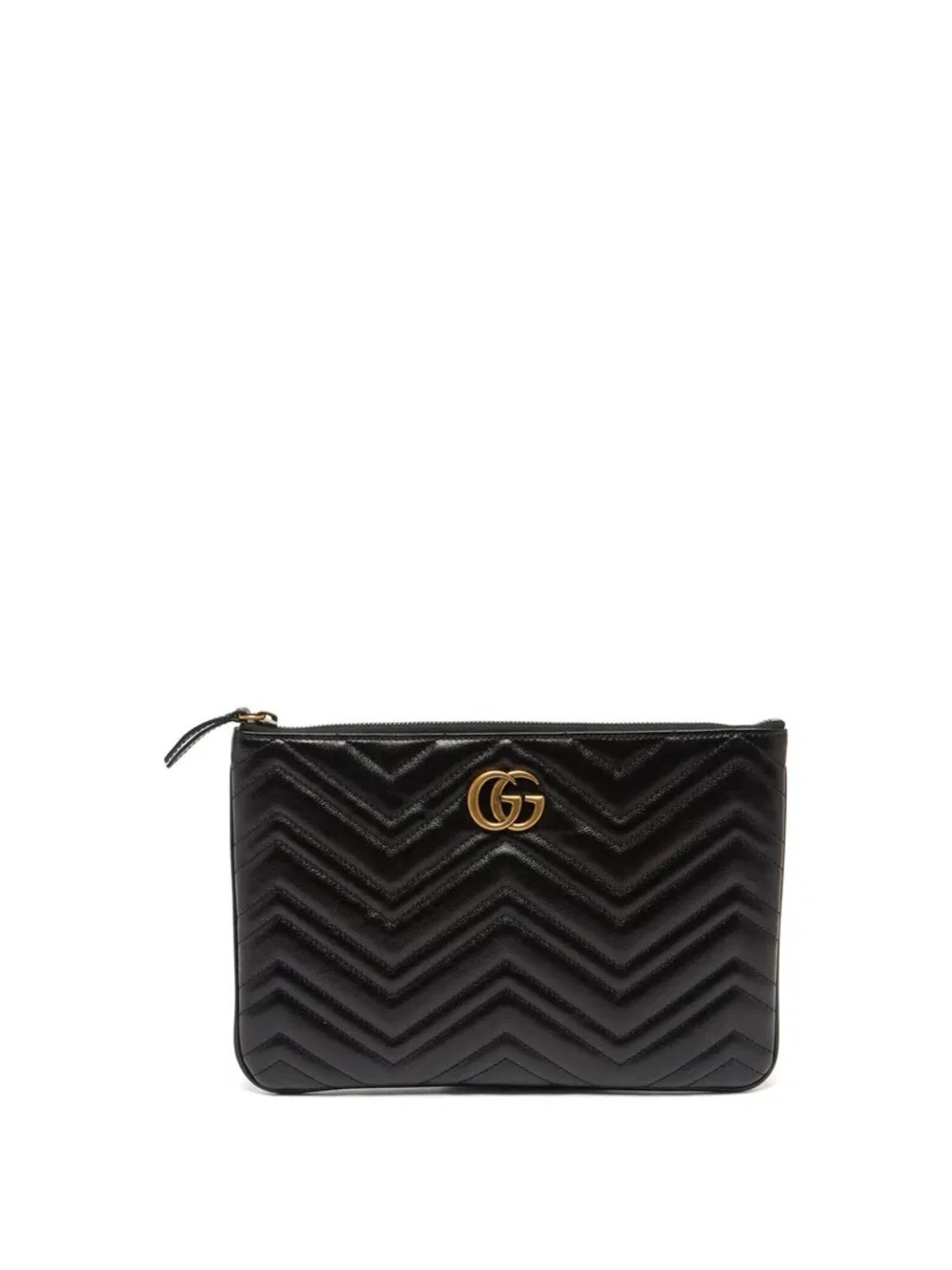 GUCCI BLACK LEATHER MARMONT ZIP POUCH PURSE - Picture 3 of 8